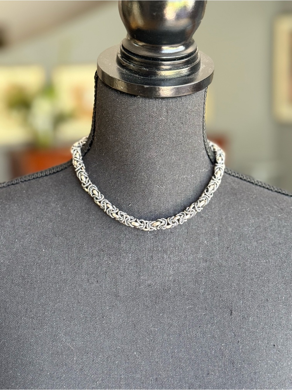 Byzantine Silver Sterling Rope Chain Necklace - Heavy Statement